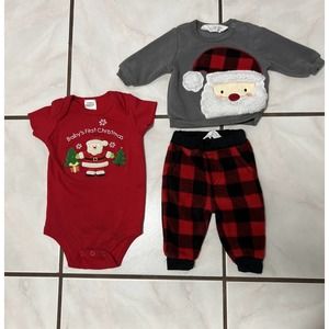 2/$25 ⭐️ Baby Boys Christmas Outfit 3pc Set, Size 0-3 Months